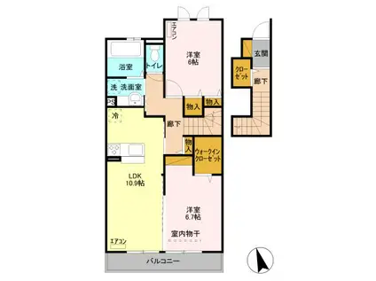 シャインアイリス II(2LDK/2階)の間取り写真