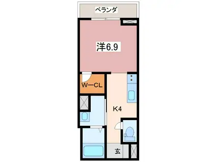 VILLA CREST(1K/3階)の間取り写真