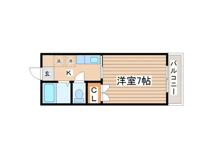 サンレモハイツ上杉A棟(1K/3階)の間取り写真