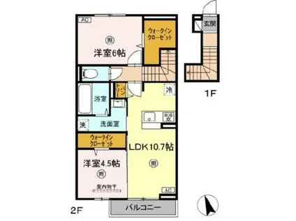 D-ROOMシリウスアーク(2LDK/2階)の間取り写真