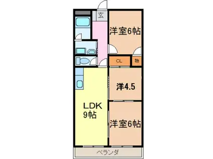 サンライズ小泉(3LDK/2階)の間取り写真