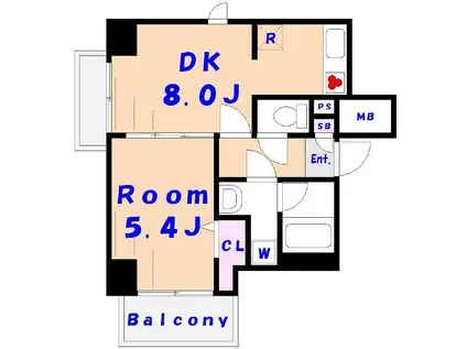 MEDIO RIO ICHIKAWA(1DK/4階)の間取り写真