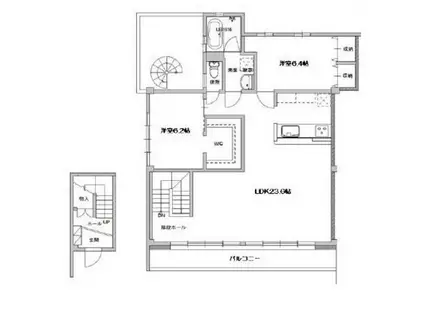 京王線 仙川駅 徒歩18分 2階建 築45年(2LDK/2階)の間取り写真