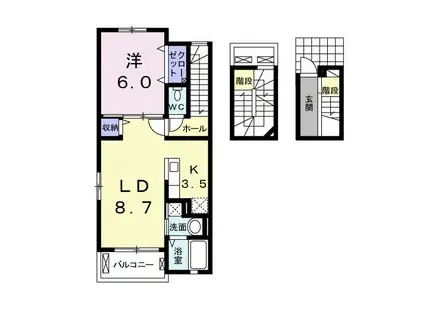 フォレスタ(1LDK/3階)の間取り写真