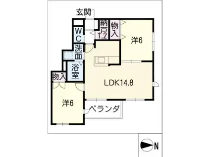 サン・ユース I(2SLDK/3階)の間取り写真