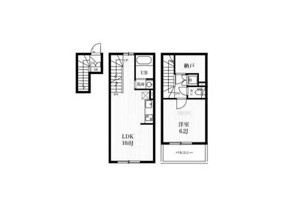 ミハス四谷三丁目(1LDK/2階)の間取り写真