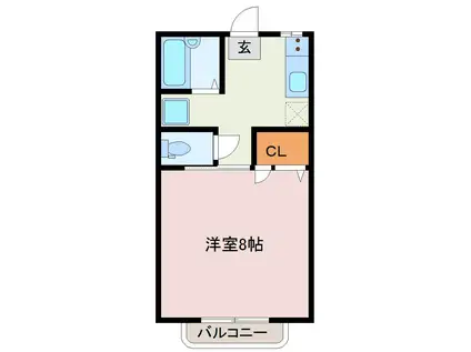 フルール牛神(1K/2階)の間取り写真