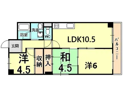 ロワール甲子園(3LDK/2階)の間取り写真