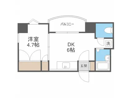 フォーライフ大通南(1DK/9階)の間取り写真