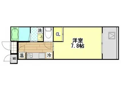 エネピア国泰寺(1K/8階)の間取り写真