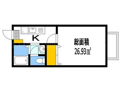 セジュール牛田(1K/2階)の間取り写真