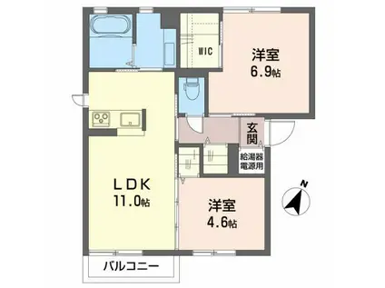 シャーメゾン住吉(2LDK/1階)の間取り写真