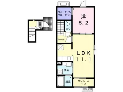 VIII.トゥインクル・平井(1LDK/2階)の間取り写真