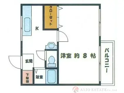 イーズマンションI(1K/2階)の間取り写真