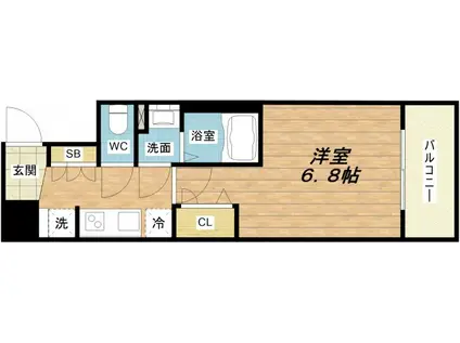 レオンコンフォート堀江公園(1K/4階)の間取り写真