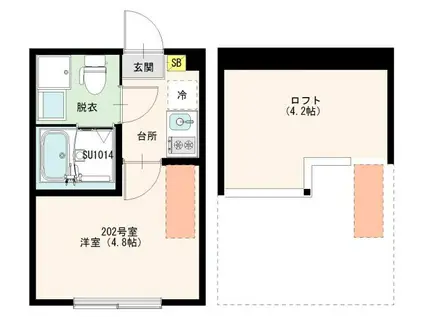 FLEUR小岩(ワンルーム/2階)の間取り写真