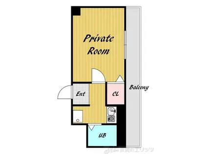 グラン・ビルド渡辺I(1K/6階)の間取り写真