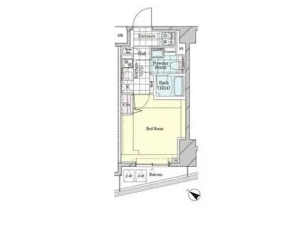シェル品川戸越(1K/3階)の間取り写真
