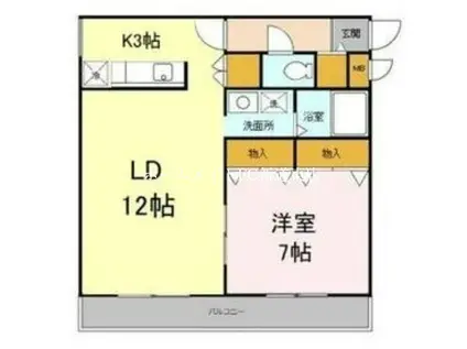 シャトーN43(1LDK/3階)の間取り写真
