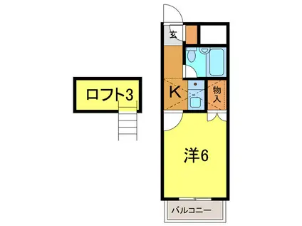 ハイツサンシャイン(1K/2階)の間取り写真
