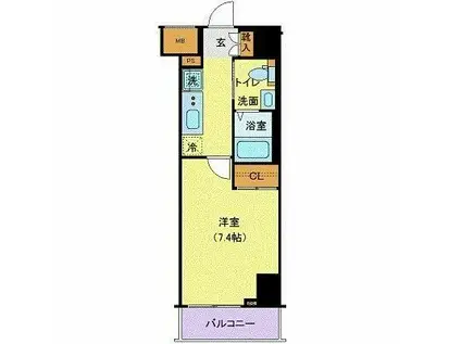 ジェノヴィア目黒南グリーンヴェール(1K/6階)の間取り写真