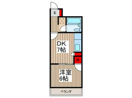 JUN仏子(1DK/3階)の間取り写真