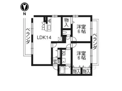 イーズ新和(2LDK/2階)の間取り写真