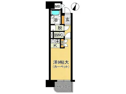 朝日プラザ堤町アーバンステージ(ワンルーム/3階)の間取り写真