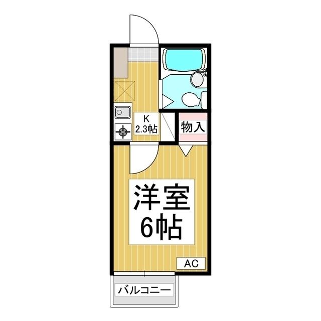 ソレイユ長野(1K/2階)の間取り写真