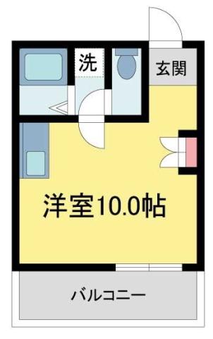 谷内ビル(ワンルーム/2階)の間取り写真