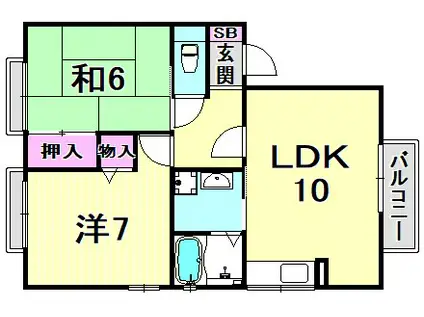 コンフォ大寿(2LDK/2階)の間取り写真