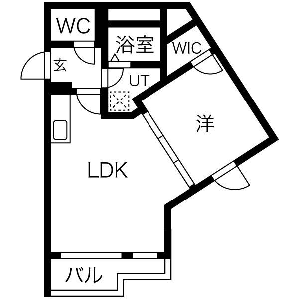 KINOMORI代々木上原(1LDK/B1階)の間取り写真