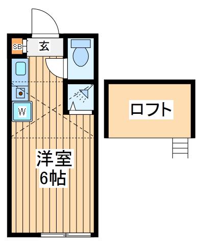 ワイズプレイス東寺尾(ワンルーム/2階)の間取り写真