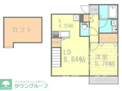 ノーチェ善行(1LDK/2階)の間取り写真