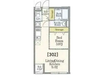 ティーズスクエア荏原町イースト(1LDK/1階)の間取り写真