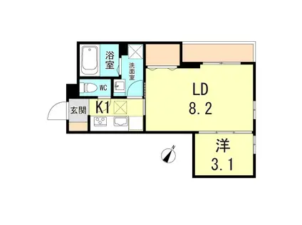 LUMINOFORESTA(1LDK/1階)の間取り写真