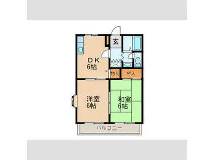 サンガーデン荒木(2DK/2階)の間取り写真