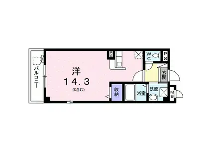 フェニックス赤松(1K/3階)の間取り写真