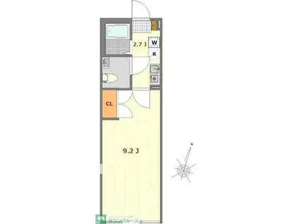 ノーブルコートII(1K/3階)の間取り写真