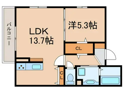 イーグル(1LDK/3階)の間取り写真