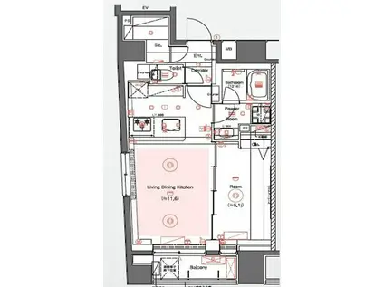 シーネクスプレミアム浅草橋(1LDK/10階)の間取り写真