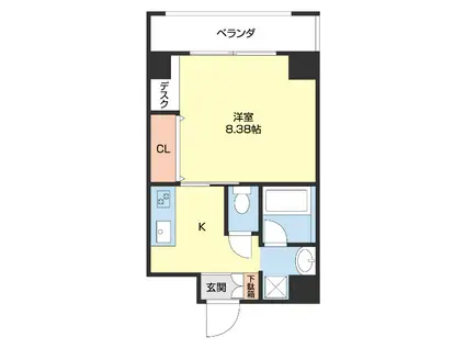 ザ・キャナル十一番丁(1K/8階)の間取り写真