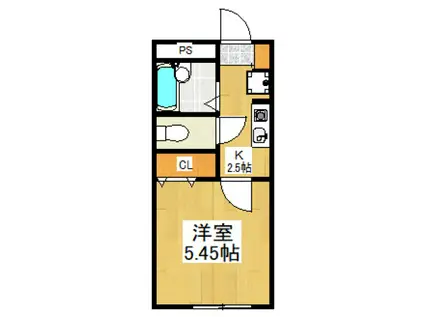 ANDANTE(1K/1階)の間取り写真