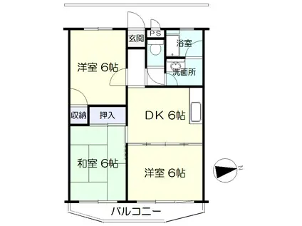 清水マンション(3DK/3階)の間取り写真