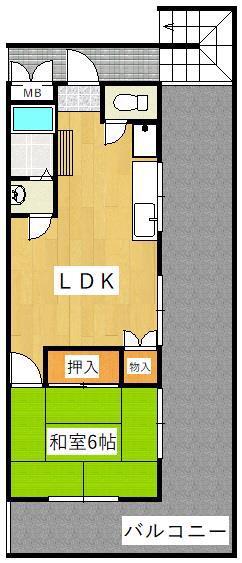 永信マンション(1LDK/3階)の間取り写真
