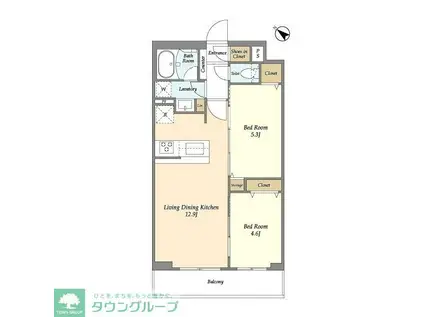 グランカーサ王子II(2LDK/4階)の間取り写真