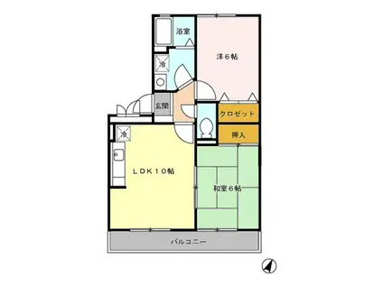 セジュール・プランタン(2LDK/2階)の間取り写真