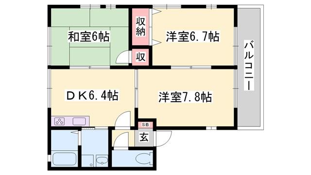 MAISON KURAZO(3DK/1階)の間取り写真