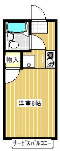 ストロベリーハウス I(ワンルーム/1階)の間取り写真