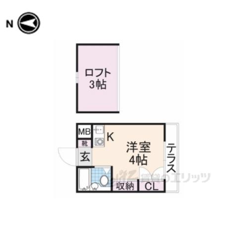 シングルモア(ワンルーム/2階)の間取り写真